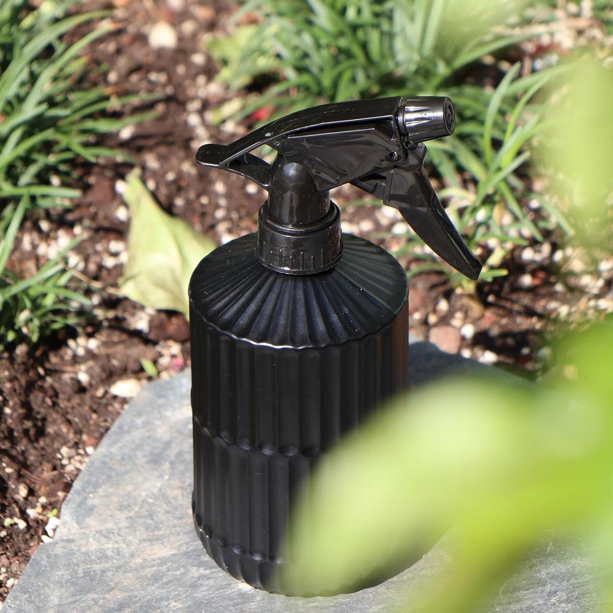 Glass Spray Bottle,Plant Mister, 0.35L/11.8oz Pressure Watering Can with Adjustable Nozzle Watering Handheld Bottles for Garden Plants Cleaning Solutions(Gray