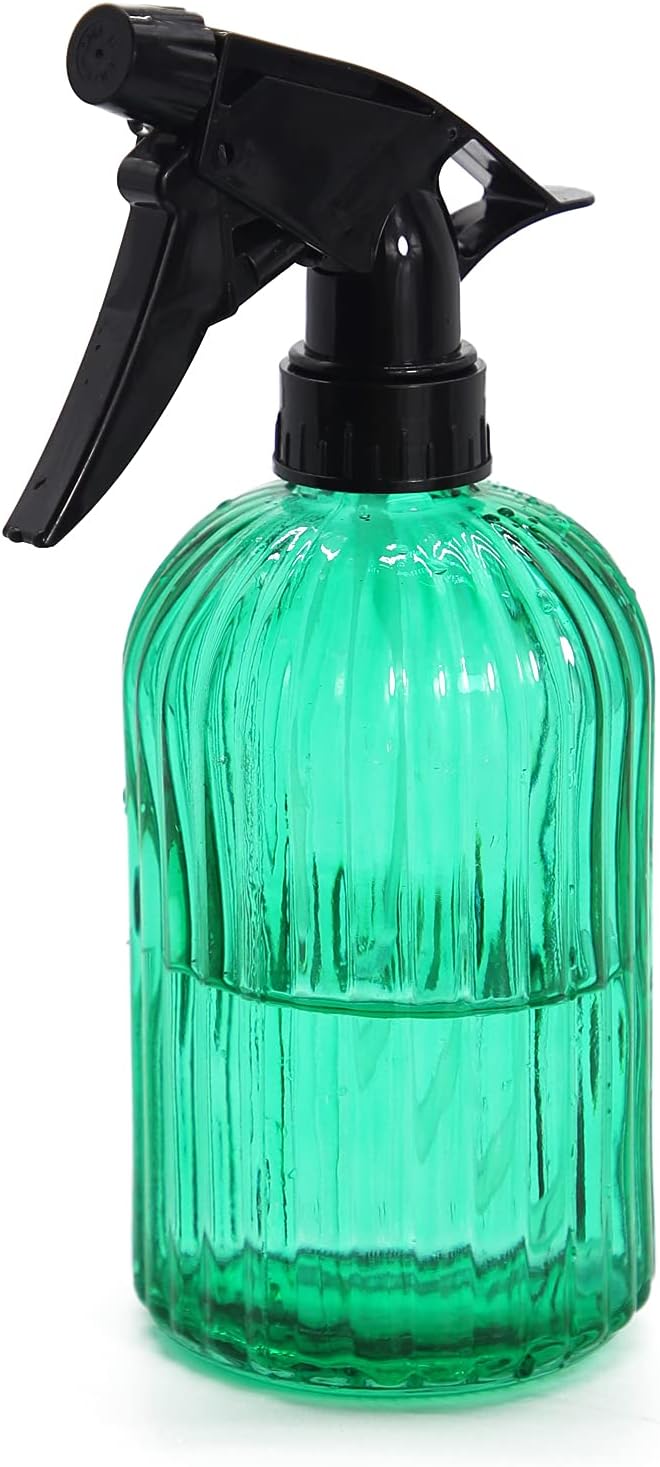 Glass Spray Bottle,Plant Mister, 0.35L/11.8oz Pressure Watering Can with Adjustable Nozzle Watering Handheld Bottles for Garden Plants Cleaning Solutions(Gray