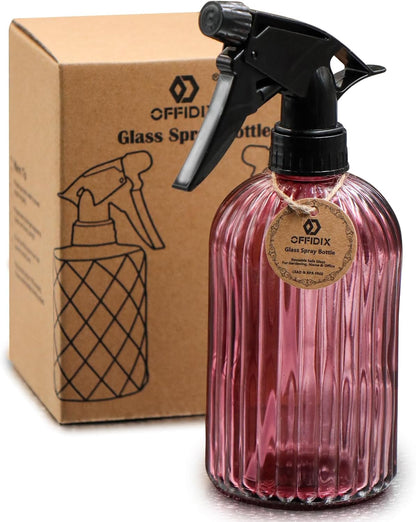 Glass Spray Bottle,Plant Mister, 0.35L/11.8oz Pressure Watering Can with Adjustable Nozzle Watering Handheld Bottles for Garden Plants Cleaning Solutions(Gray