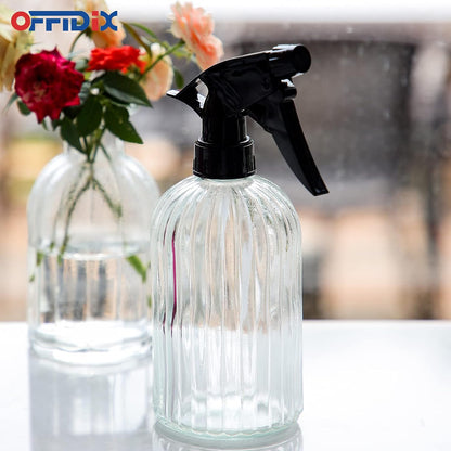 Glass Spray Bottle,Plant Mister, 0.35L/11.8oz Pressure Watering Can with Adjustable Nozzle Watering Handheld Bottles for Garden Plants Cleaning Solutions(Gray