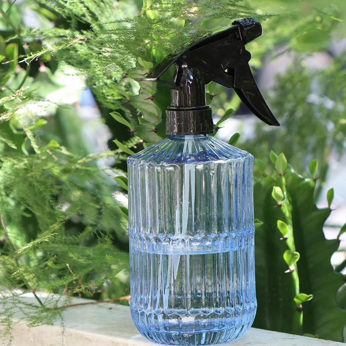 Glass Spray Bottle,Plant Mister, 0.35L/11.8oz Pressure Watering Can with Adjustable Nozzle Watering Handheld Bottles for Garden Plants Cleaning Solutions(Gray