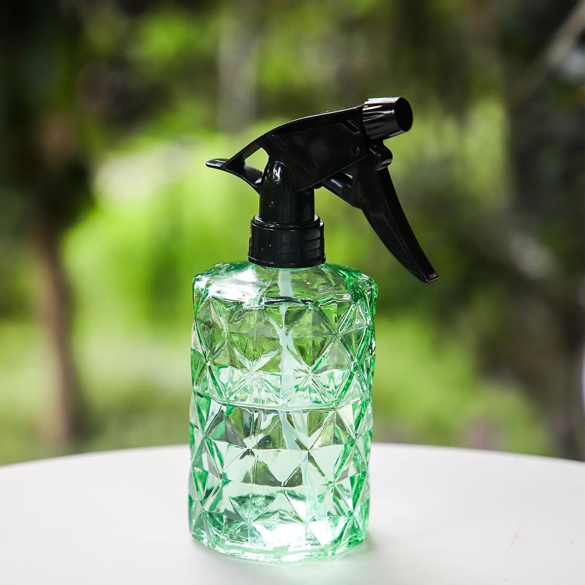 Glass Spray Bottle,Plant Mister, 0.35L/11.8oz Pressure Watering Can with Adjustable Nozzle Watering Handheld Bottles for Garden Plants Cleaning Solutions(Gray