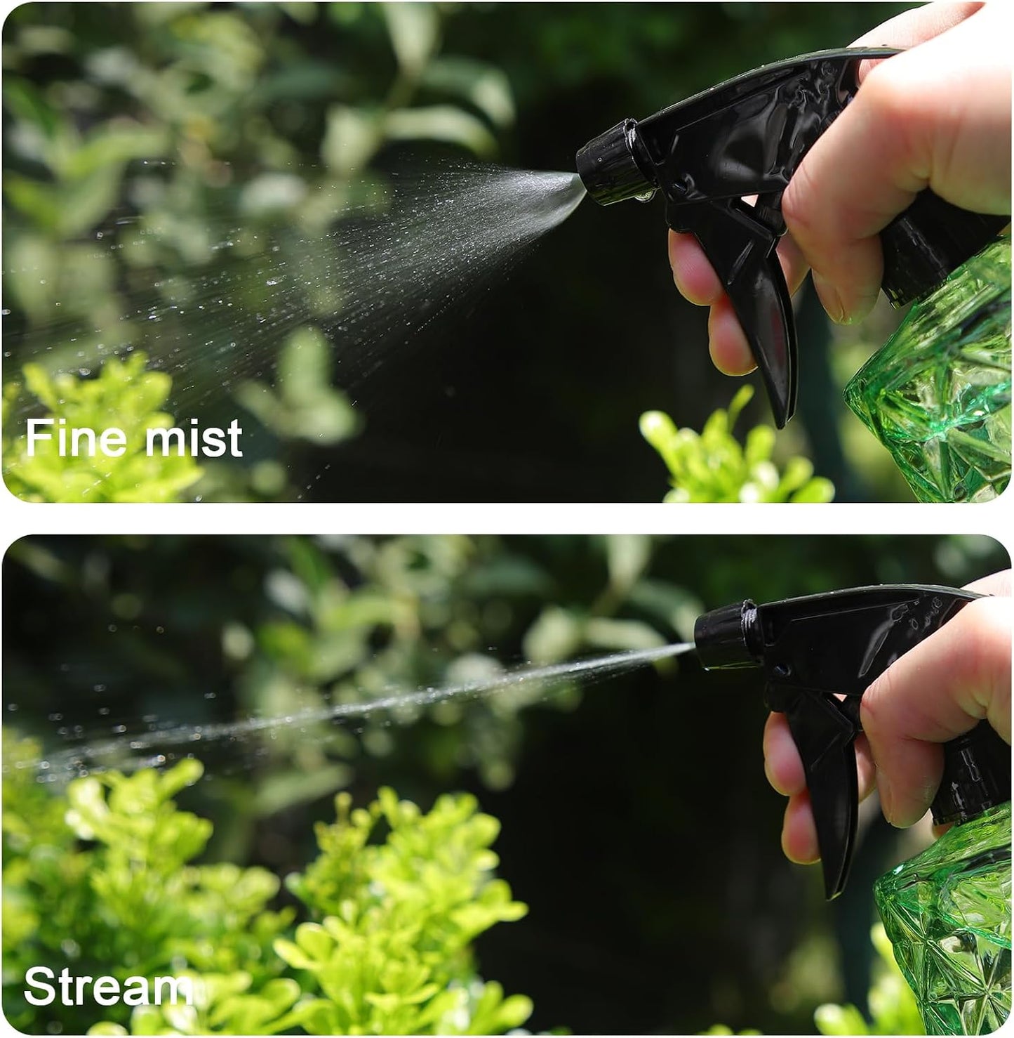 Glass Spray Bottle,Plant Mister, 0.35L/11.8oz Pressure Watering Can with Adjustable Nozzle Watering Handheld Bottles for Garden Plants Cleaning Solutions(Gray