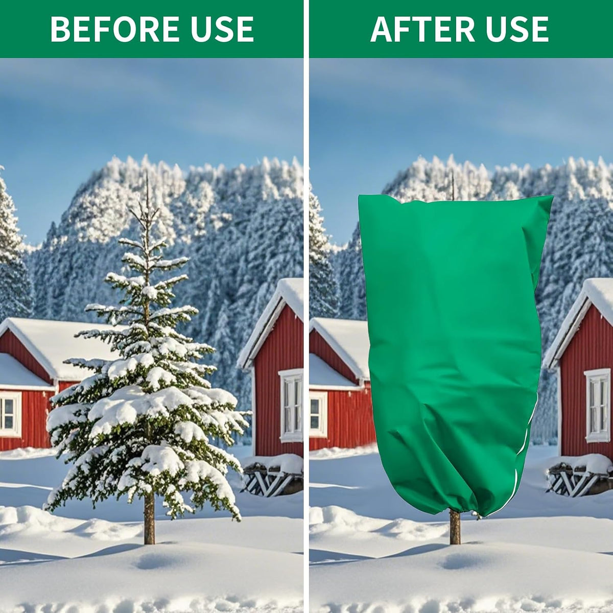 Garden Plant Fleece Frost Protection, 80x120CM Plant Covers for Winter Plant Protectors from Frost with Zipper Drawstring, Reusable Plant Protection Fleece Bags for Outdoor Plants(2 Pack)
