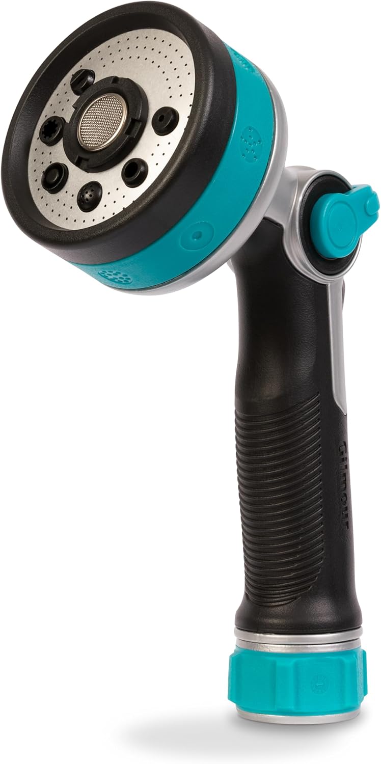 Heavy Duty Thumb Control Garden Hose Nozzle with 8 Pre-set Spray Patterns, Water Hose Nozzle for Watering Garden or Lawn