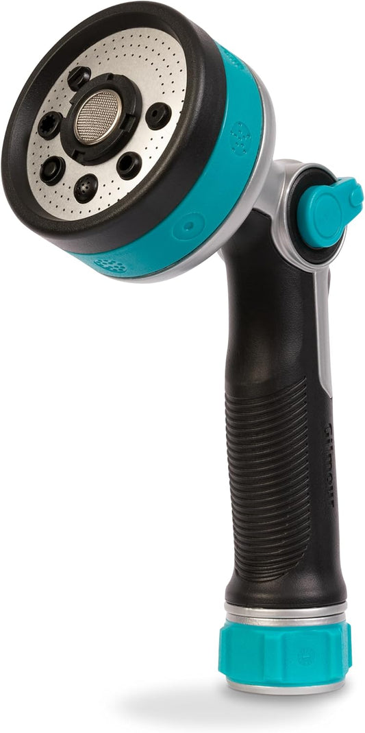 Heavy Duty Thumb Control Garden Hose Nozzle with 8 Pre-set Spray Patterns, Water Hose Nozzle for Watering Garden or Lawn