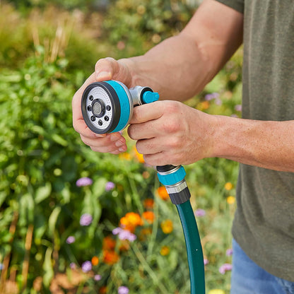 Heavy Duty Thumb Control Garden Hose Nozzle with 8 Pre-set Spray Patterns, Water Hose Nozzle for Watering Garden or Lawn