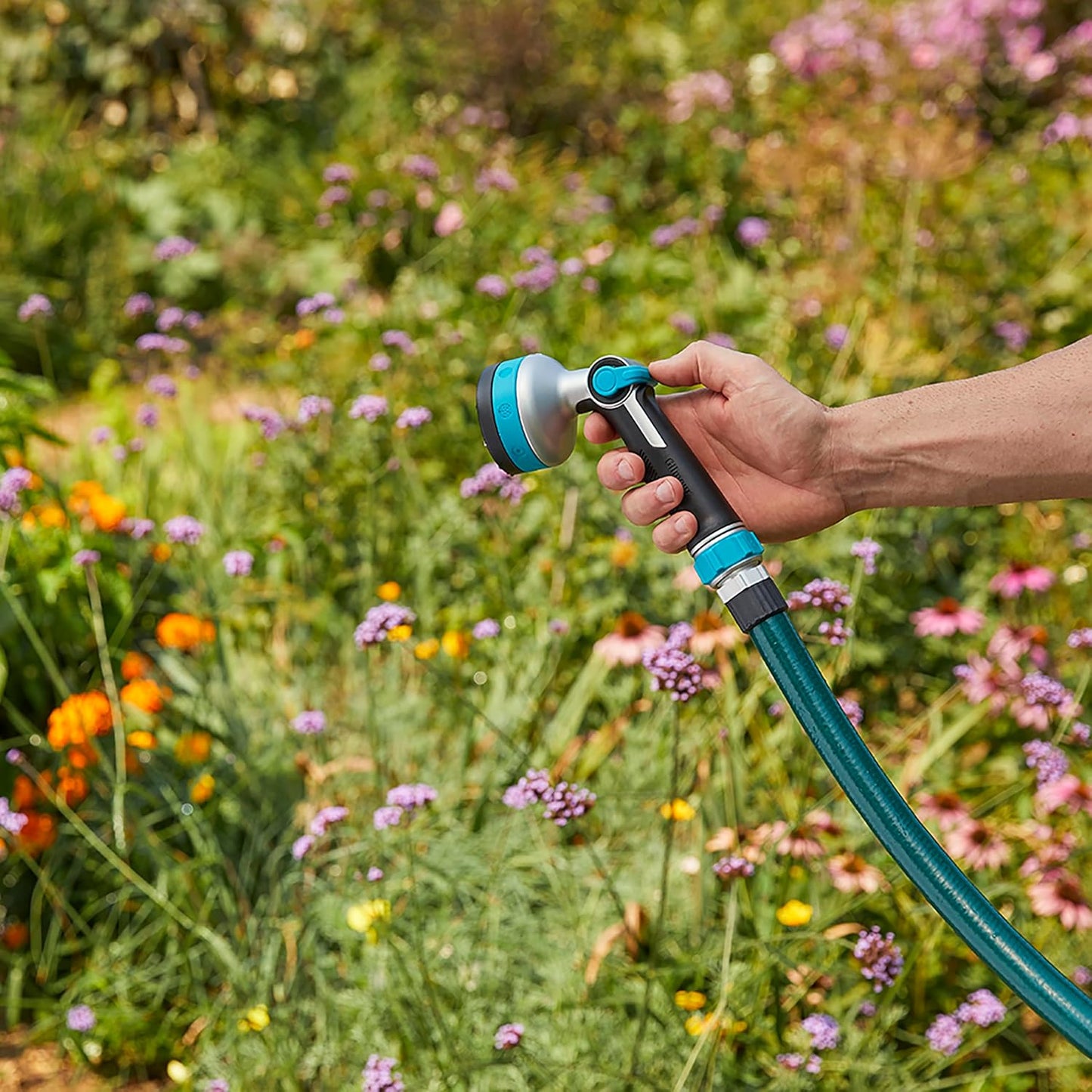 Heavy Duty Thumb Control Garden Hose Nozzle with 8 Pre-set Spray Patterns, Water Hose Nozzle for Watering Garden or Lawn