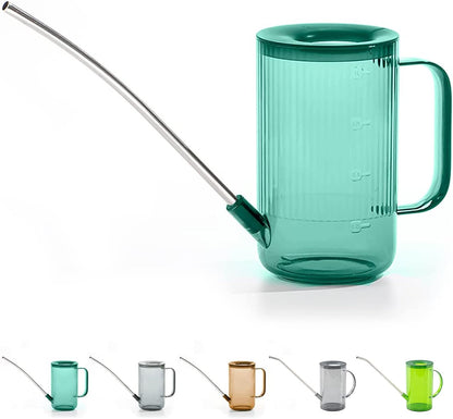 Small Watering Can for Indoor Plants, Flowers, Succulents with Long Spout 34oz(Green)