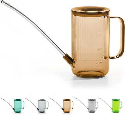 Small Watering Can for Indoor Plants, Flowers, Succulents with Long Spout 34oz(Green)