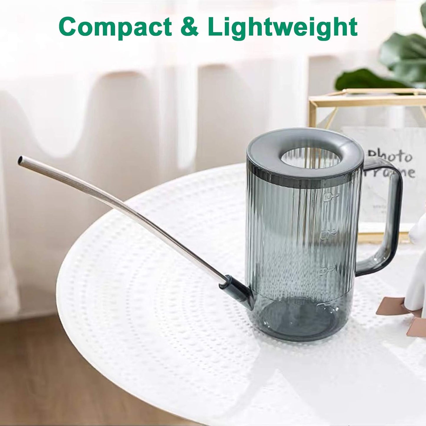 Small Watering Can for Indoor Plants, Flowers, Succulents with Long Spout 34oz(Green)