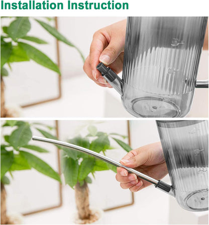 Small Watering Can for Indoor Plants, Flowers, Succulents with Long Spout 34oz(Green)