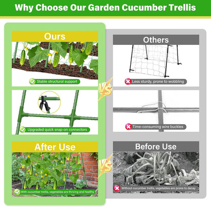 53x51 Inch Cucumber Trellis for Raised Bed, Adjustable A-Frame Garden Trellis for Climbing Plants Outdoor with Climbing Net, Meal Plant Trellis for Vegetables Pea Bean Tomato Grape Squash