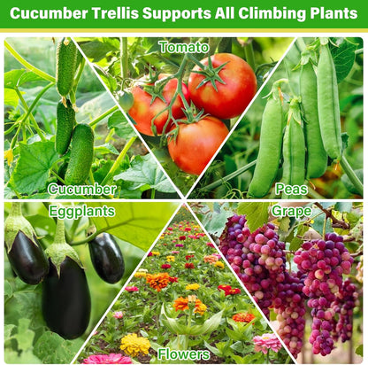 53x51 Inch Cucumber Trellis for Raised Bed, Adjustable A-Frame Garden Trellis for Climbing Plants Outdoor with Climbing Net, Meal Plant Trellis for Vegetables Pea Bean Tomato Grape Squash