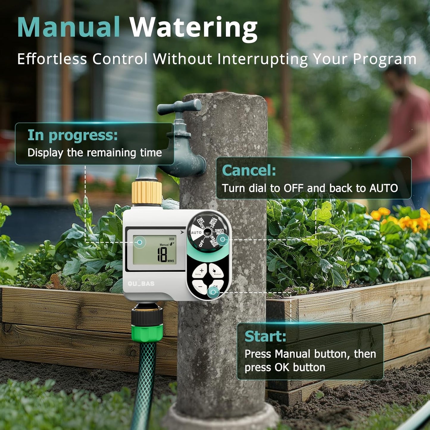 Brass Sprinkler Timer, Programmable Water Hose Timer for Garden Hose