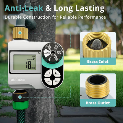 Brass Sprinkler Timer, Programmable Water Hose Timer for Garden Hose