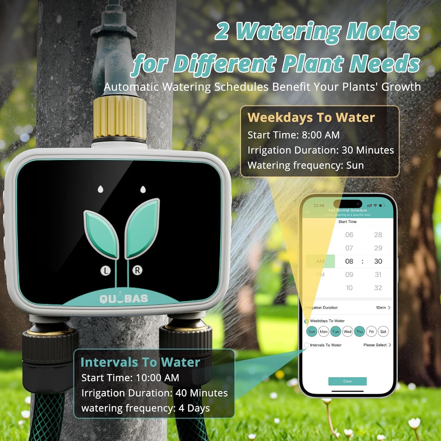 Brass Sprinkler Timer, Programmable Water Hose Timer for Garden Hose