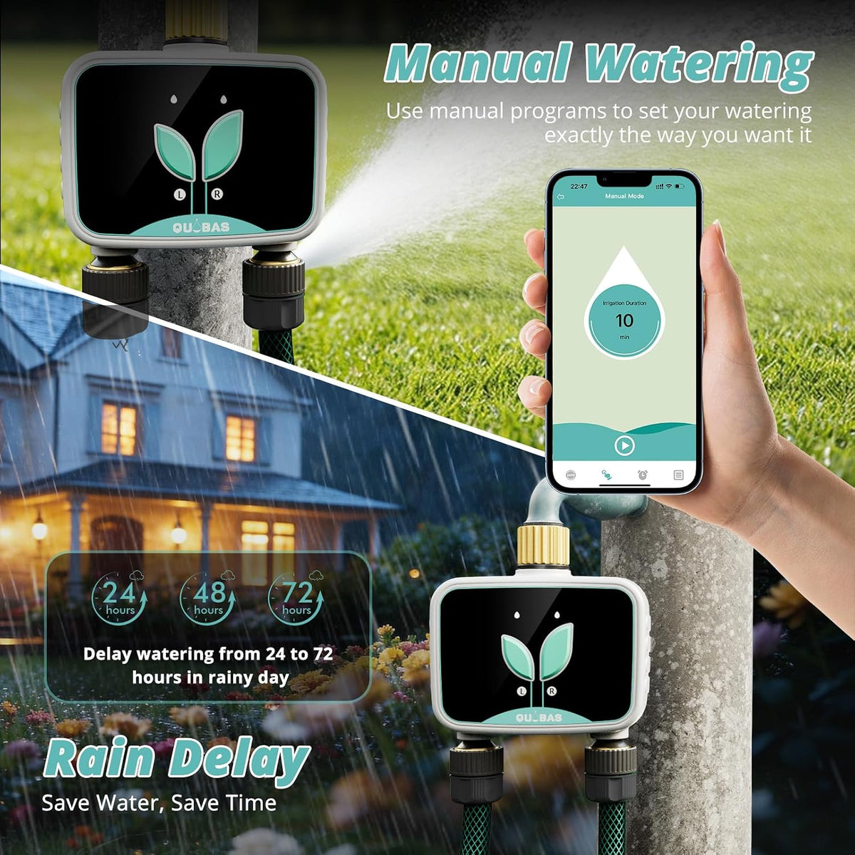 Brass Sprinkler Timer, Programmable Water Hose Timer for Garden Hose