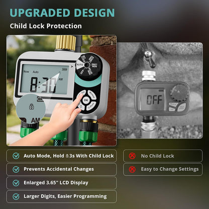 Brass Sprinkler Timer, Programmable Water Hose Timer for Garden Hose