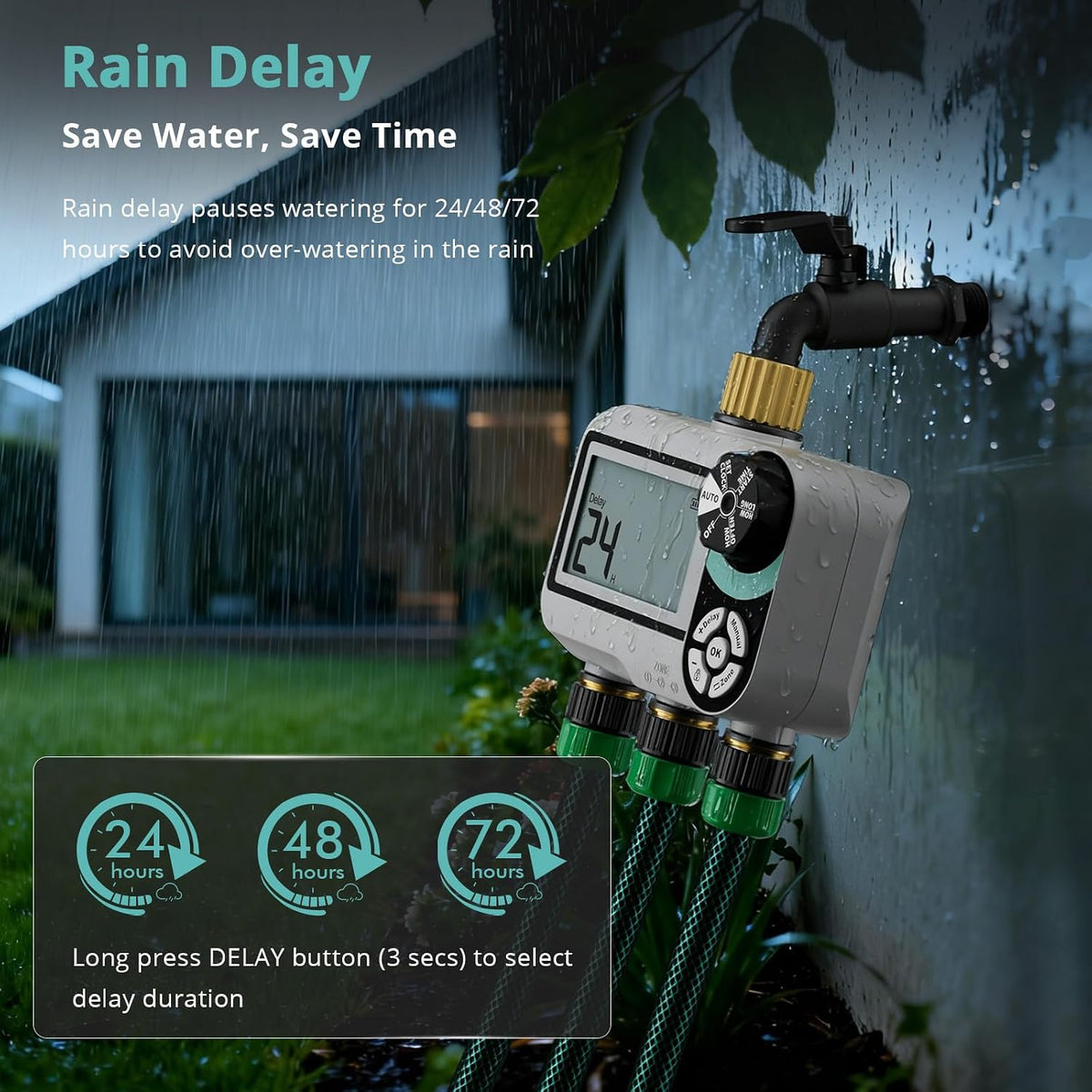 Brass Sprinkler Timer, Programmable Water Hose Timer for Garden Hose