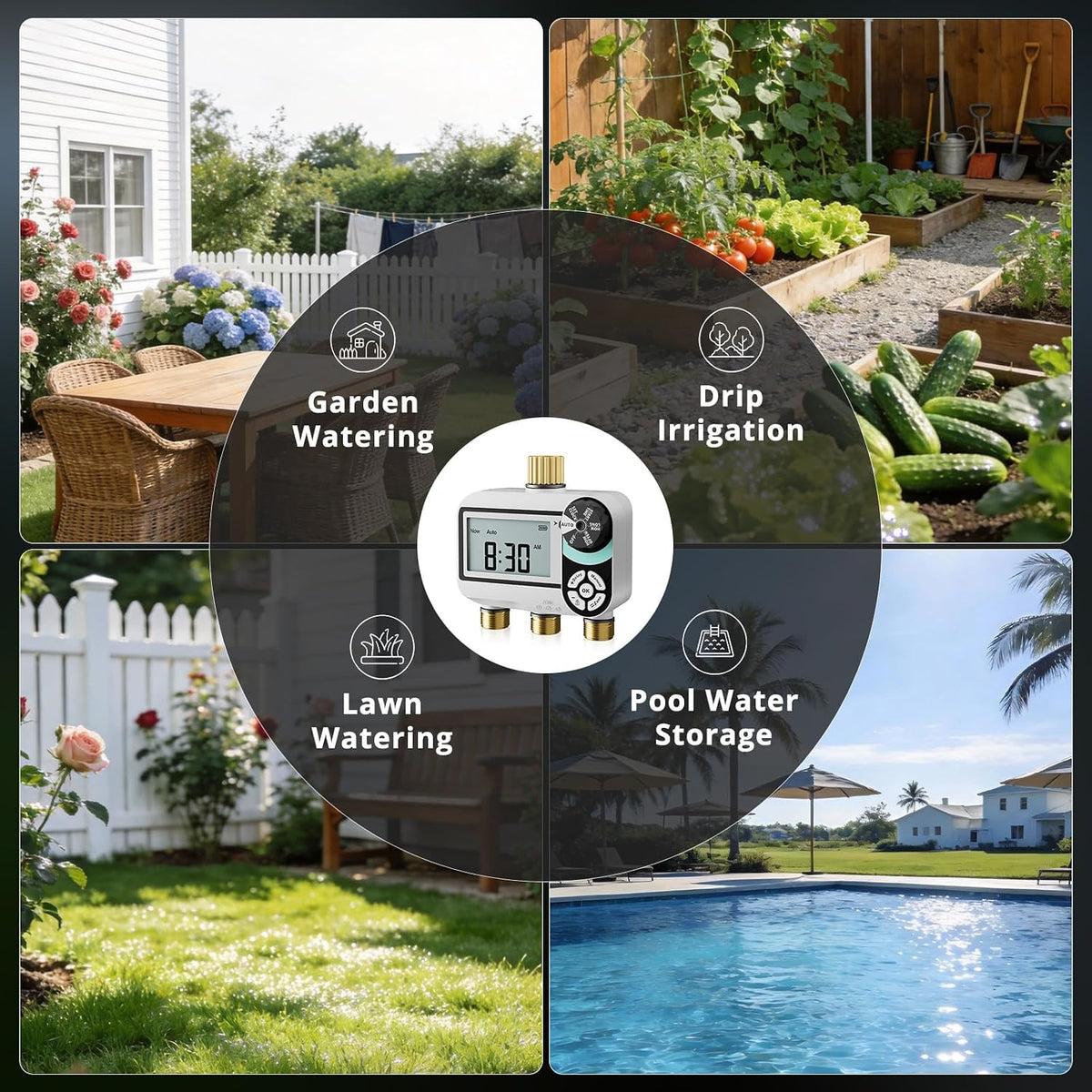Brass Sprinkler Timer, Programmable Water Hose Timer for Garden Hose