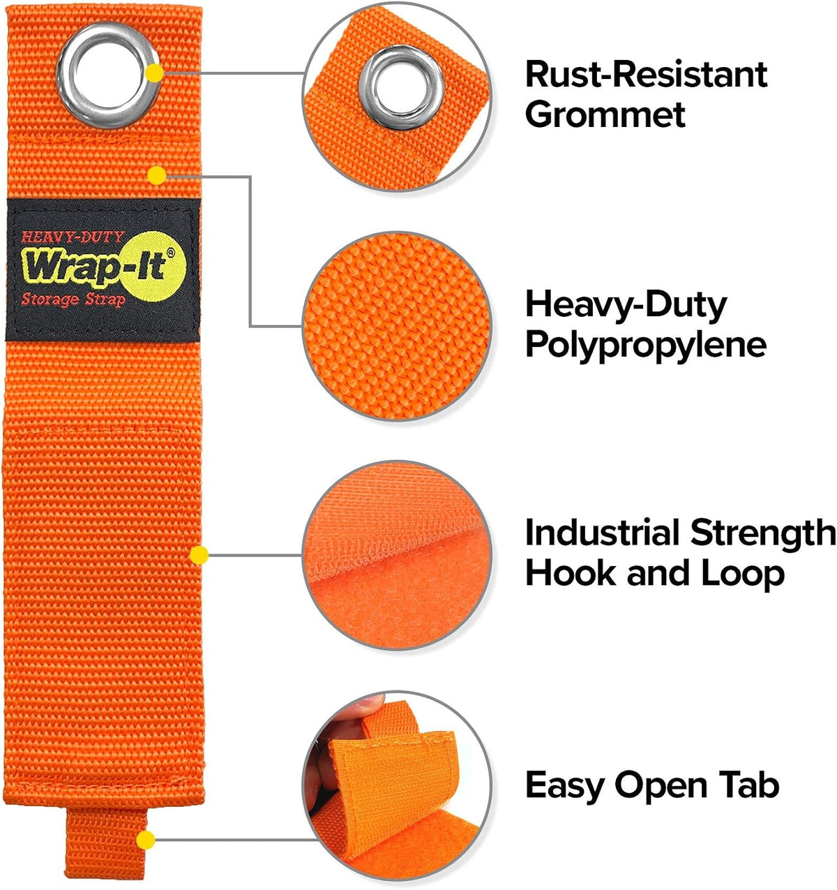 Heavy-Duty Straps - 7-inch (6-Pack) Blaze Orange