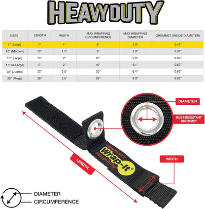 Heavy-Duty Straps - 7-inch (6-Pack) Blaze Orange