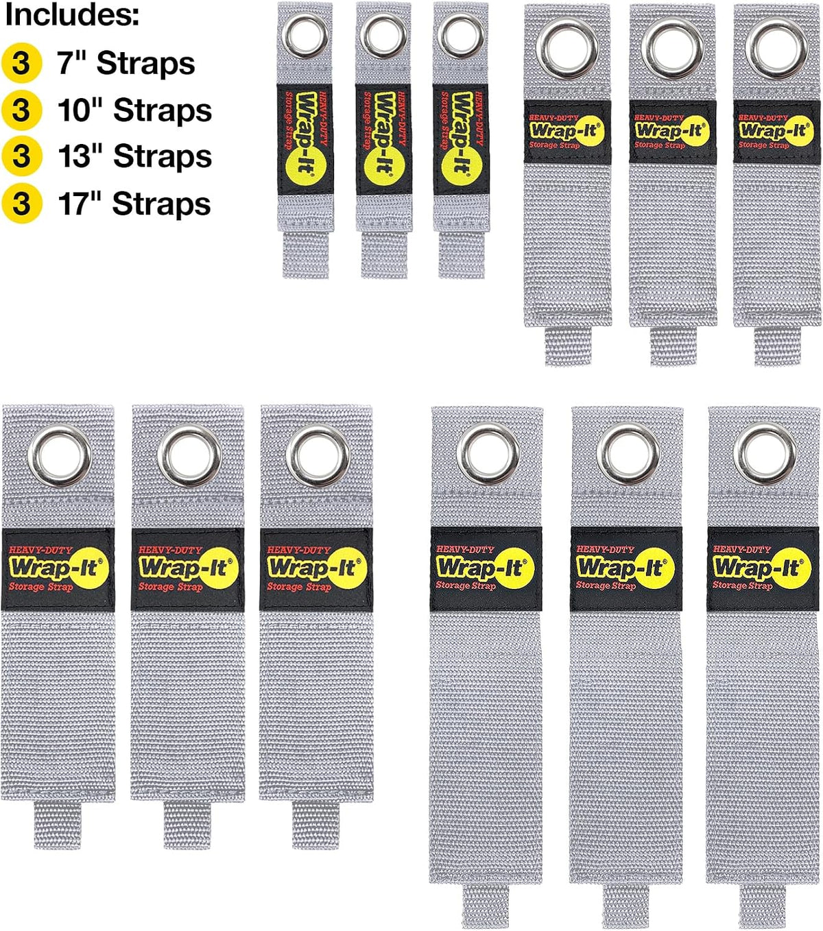 Heavy-Duty Straps - 7-inch (6-Pack) Blaze Orange