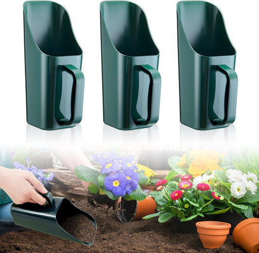 3 Pack Large Soil Scoop Plastic Garden Tool with Sifting Holes