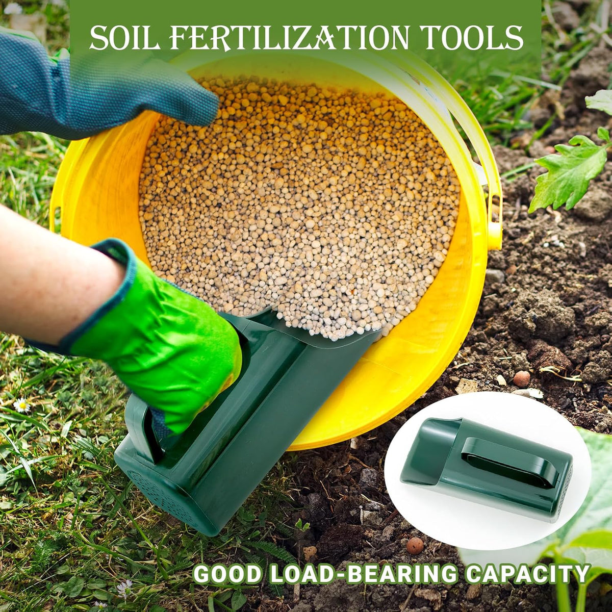 3 Pack Large Soil Scoop Plastic Garden Tool with Sifting Holes
