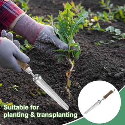 Seeding Widger 13.6 x 1.26 Stainless Steel Garden Hand Shovel Seed Trowel with Wooden Handle Long & Narrow for Planting Weeding Digging