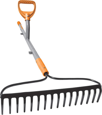 ErgieShovel 54" Ergonomic Steel Garden Cultivator w/ D Grip Handle, 4 Tine Head Lawn Tool for Yard Work, Soil Aeration, & Weeding, Orange - ERG-CLTV45