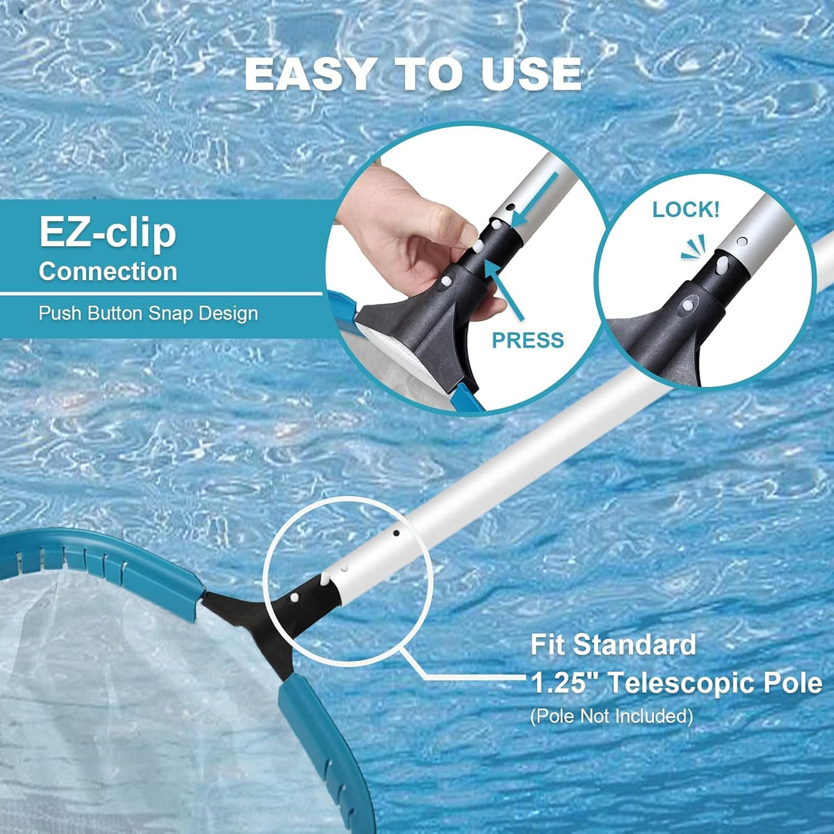 17.5" Ultra Fine Mesh Pool Pollen & Sand Skimmer Rake Net