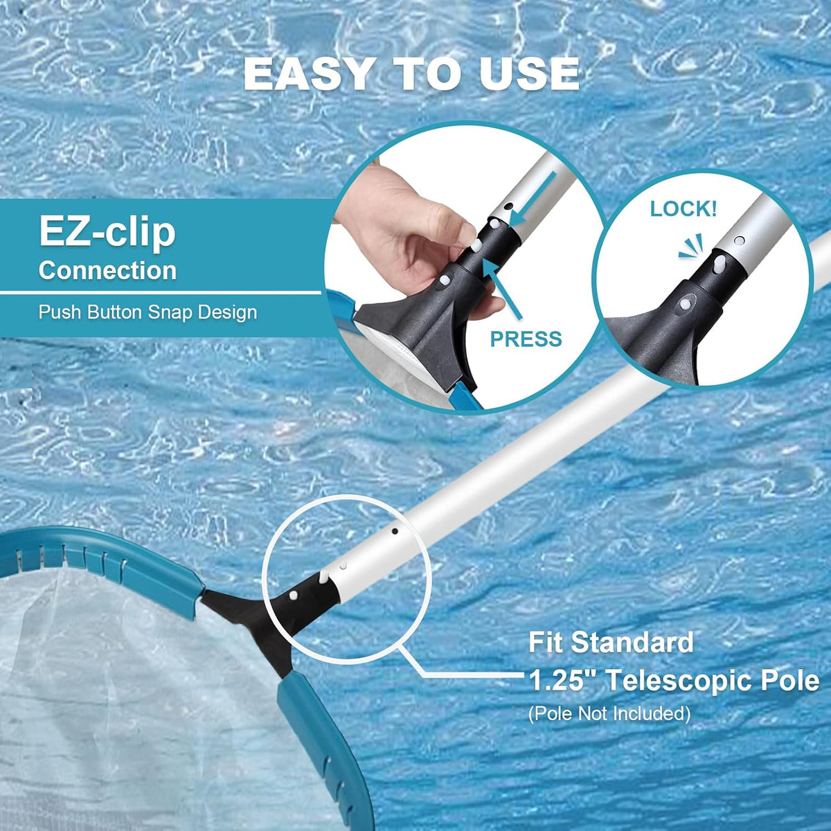 17.5" Ultra Fine Mesh Pool Pollen & Sand Skimmer Rake Net