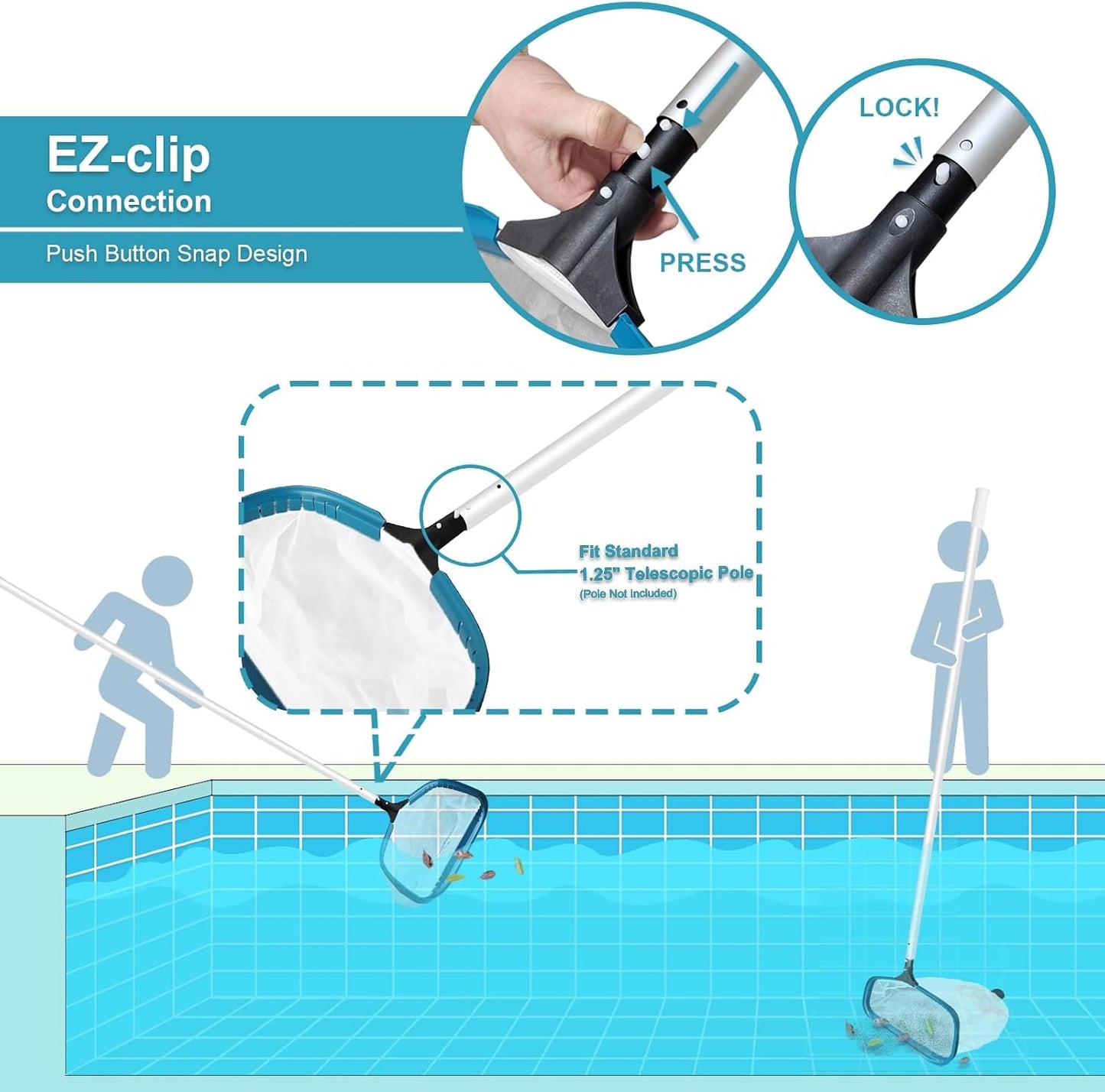 17.5" Ultra Fine Mesh Pool Pollen & Sand Skimmer Rake Net