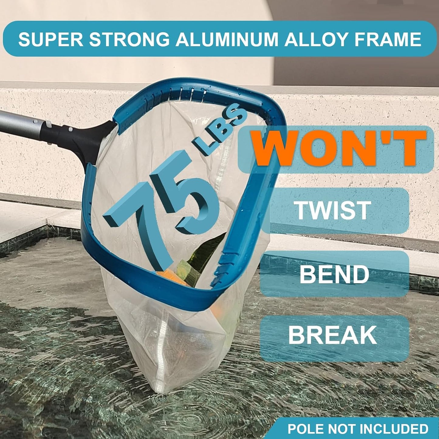 17.5" Ultra Fine Mesh Pool Pollen & Sand Skimmer Rake Net