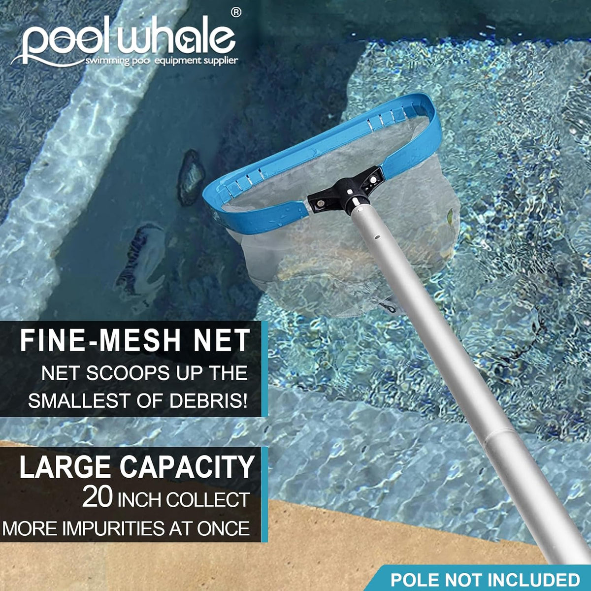 17.5" Ultra Fine Mesh Pool Pollen & Sand Skimmer Rake Net