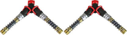 6-9482: Deluxe 2-Way Shutoff Hose Connection with Kink-Free Extensions, Fits Standard Garden Hoses, Metal and Plastic Construction with Shut-Off Valves, Leak-Free, Dual Water Flow