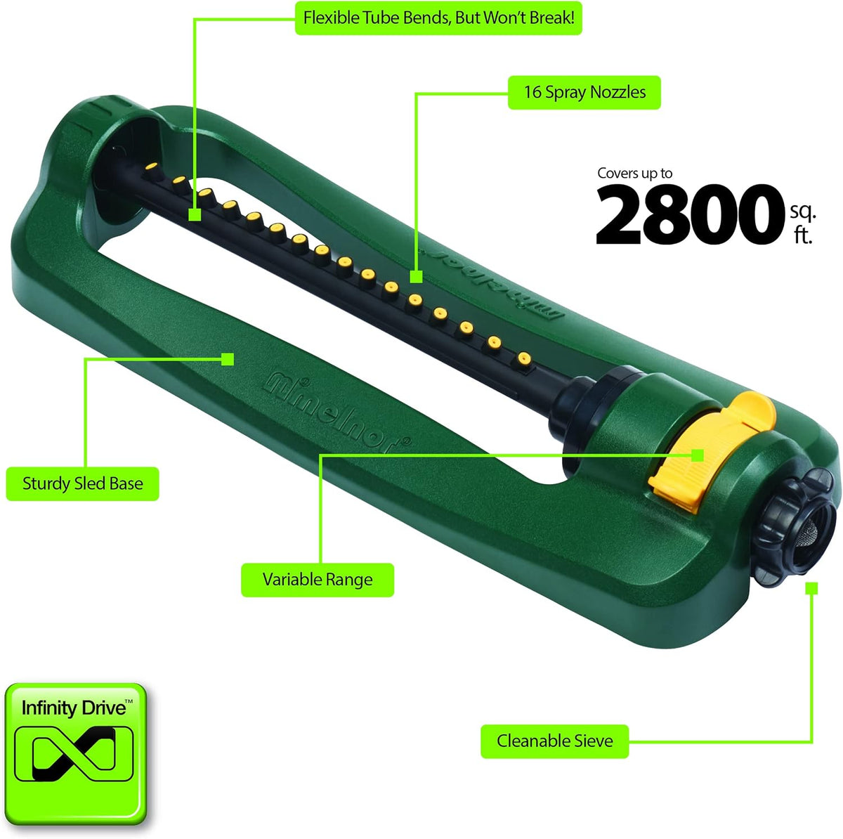 65046-AMZ TurboTek 3200 SF Turbo Oscillating Sprinkler with QuickConnect Product Adapter