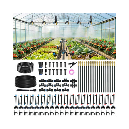 Drip Irrigation Kit for Garden, Automatic Watering System with Quick Connect Fittings, Adjustable Spray Nozzles, Water Saving Irrigation System for Yard, Greenhouse, Lawn & Potted Plants (106FT)