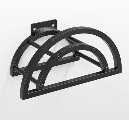 Hose Holder Wall Mount, Outdoor Water Hose Holder Holds 125-ft Hose, Heavy Duty Metal Detachable Hose Hanger Reel Storage Organizer, Hose Rack for Outside Garden Lawn Yard Farm, Black