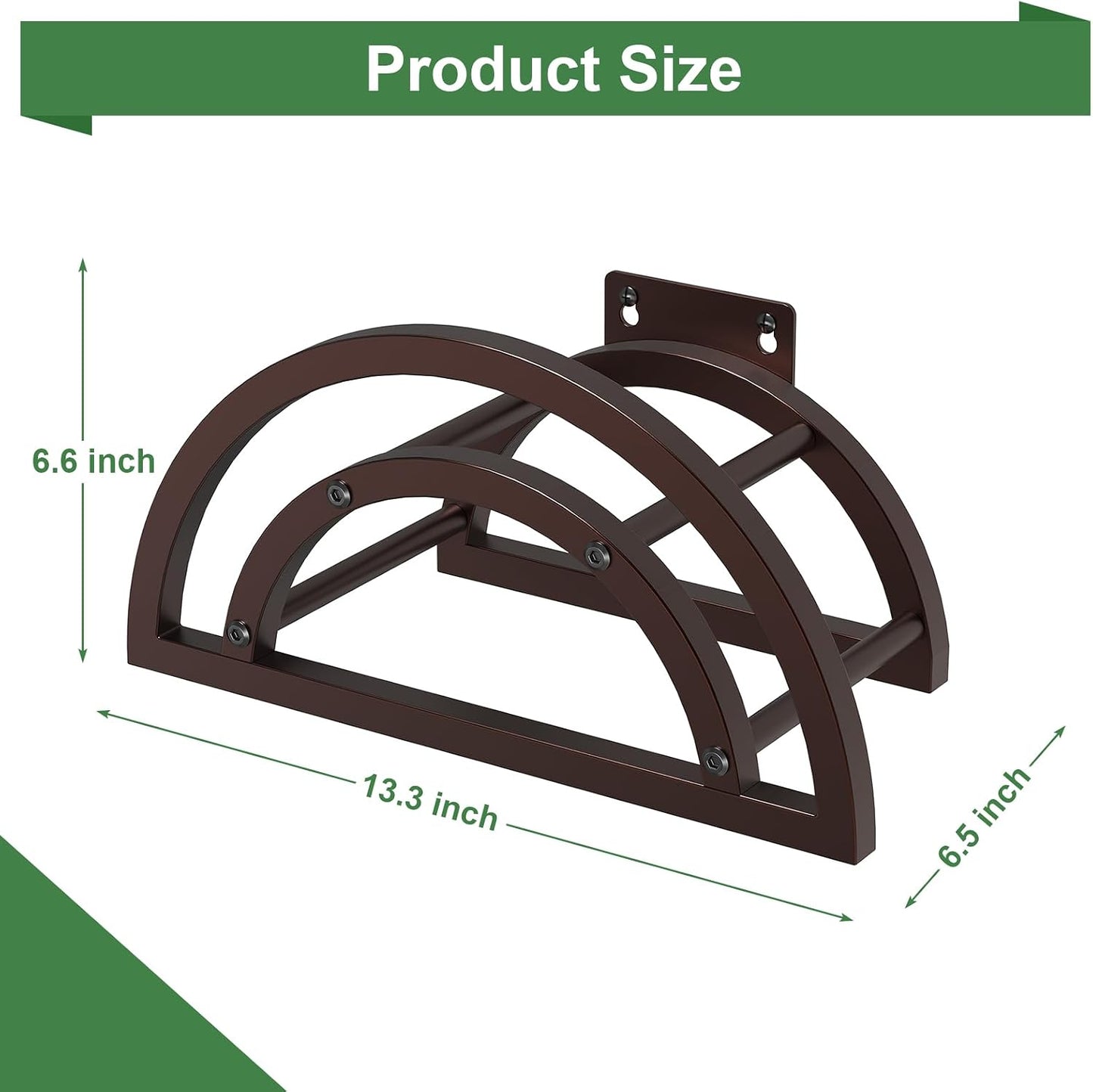 Hose Holder Wall Mount, Outdoor Water Hose Holder Holds 125-ft Hose, Heavy Duty Metal Detachable Hose Hanger Reel Storage Organizer, Hose Rack for Outside Garden Lawn Yard Farm, Black