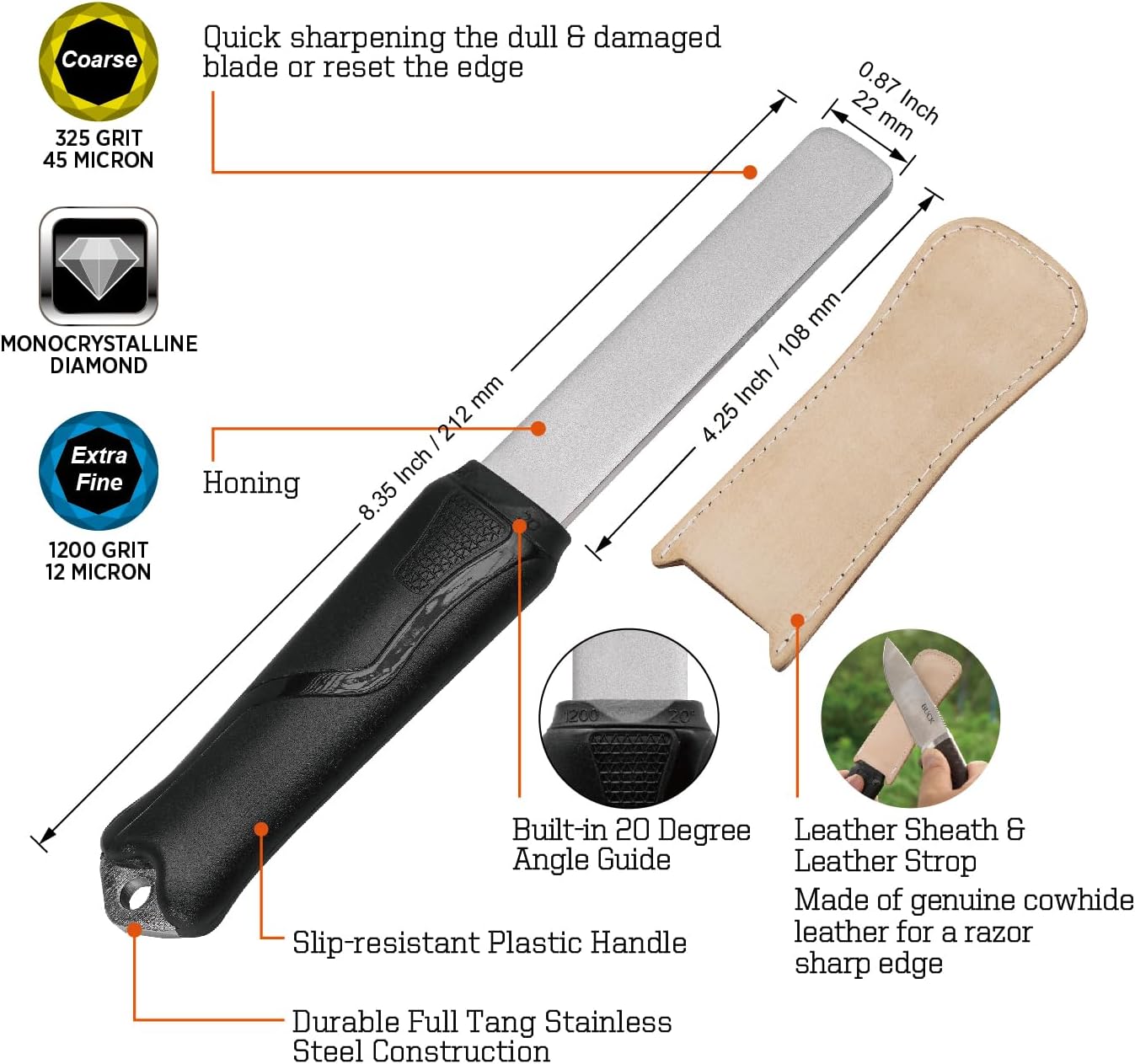 181N Dual-Grit Diamond Sharpening Stone File