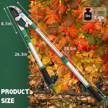 Loppers Branch Cutter 28"-41" Telescoping Lopper Heavy Duty Tree Trimmer,Chops Thick Branches with Ease,2" Inch Cutting Capacity
