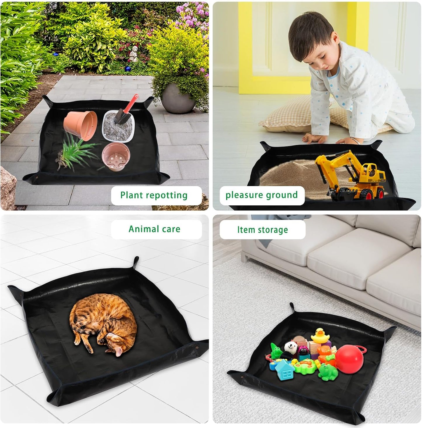 39.4" x 39.4" Large Plant Repotting Mat for Indoor Plants, Portable and Foldable Gardening mat, Waterproof Transplanting Potting Mat in Garden Outdoor