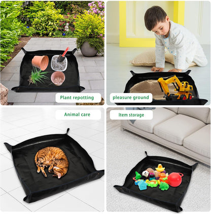 39.4" x 39.4" Large Plant Repotting Mat for Indoor Plants, Portable and Foldable Gardening mat, Waterproof Transplanting Potting Mat in Garden Outdoor