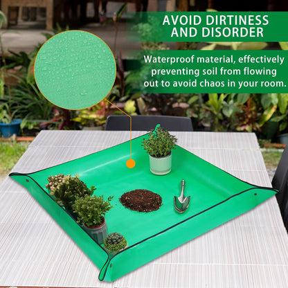39.4" x 39.4" Large Plant Repotting Mat for Indoor Plants, Portable and Foldable Gardening mat, Waterproof Transplanting Potting Mat in Garden Outdoor