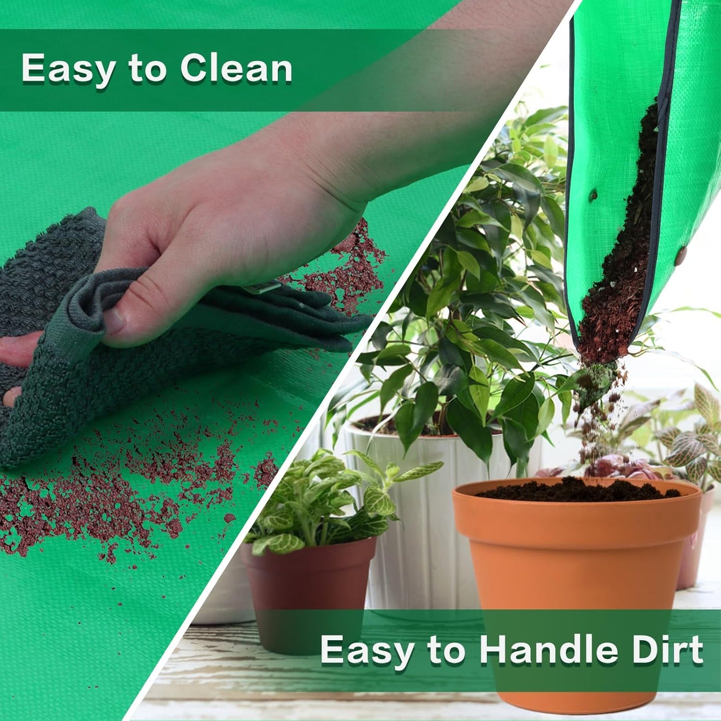 39.4" x 39.4" Large Plant Repotting Mat for Indoor Plants, Portable and Foldable Gardening mat, Waterproof Transplanting Potting Mat in Garden Outdoor