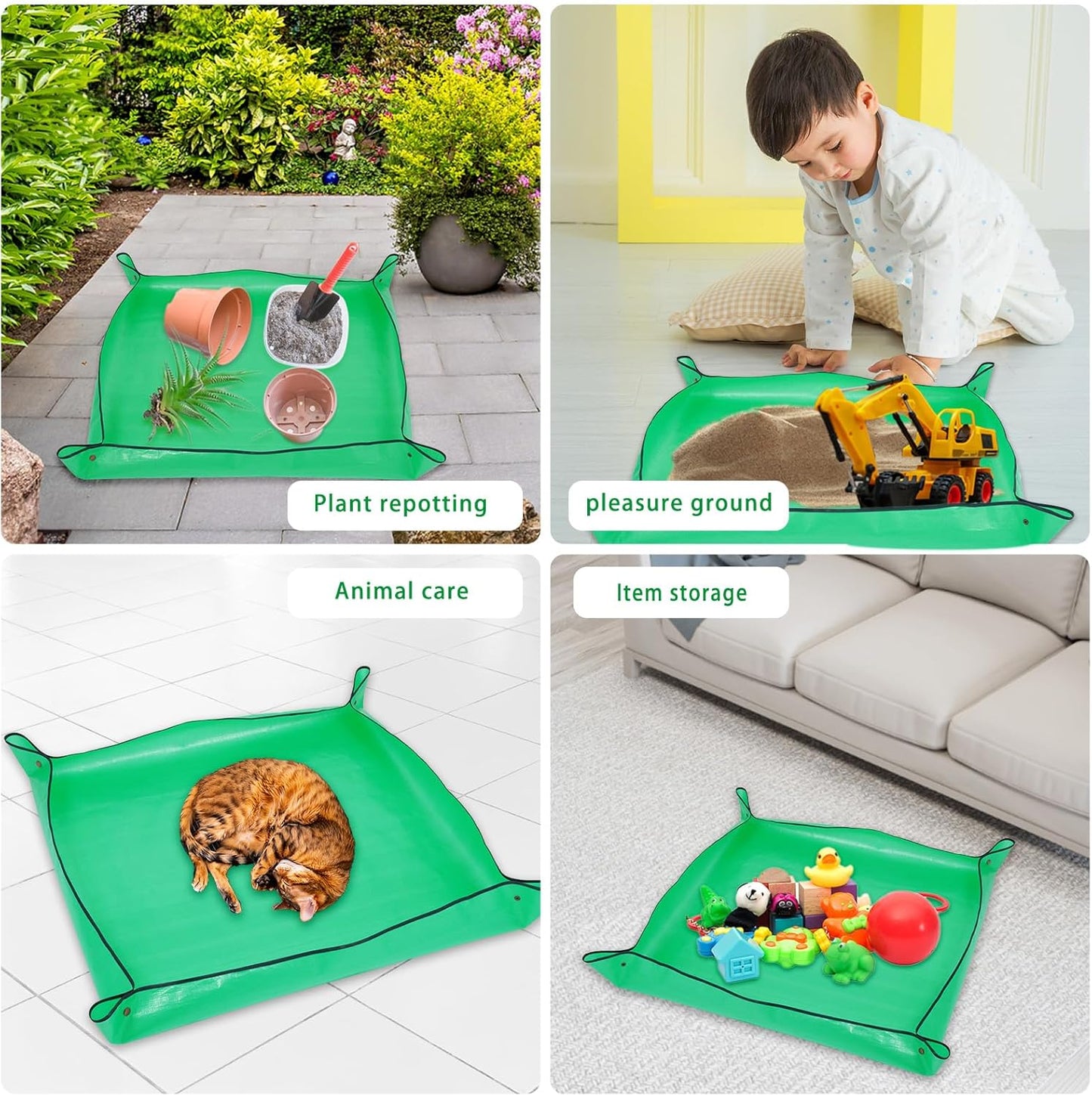 39.4" x 39.4" Large Plant Repotting Mat for Indoor Plants, Portable and Foldable Gardening mat, Waterproof Transplanting Potting Mat in Garden Outdoor