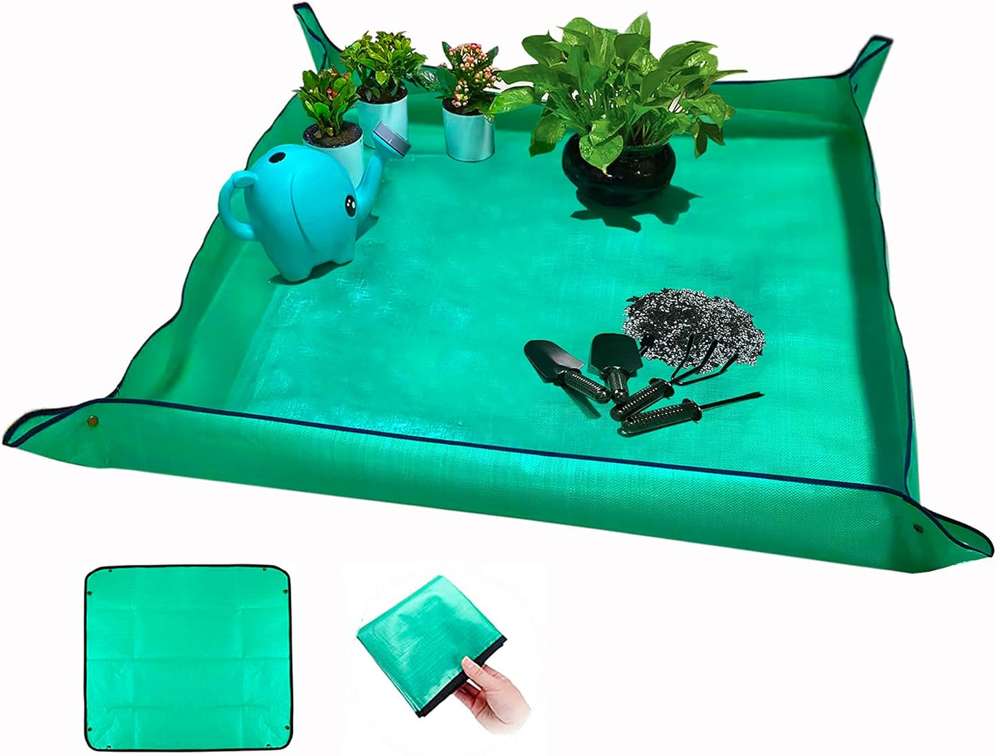 39.4" x 39.4" Large Plant Repotting Mat for Indoor Plants, Portable and Foldable Gardening mat, Waterproof Transplanting Potting Mat in Garden Outdoor